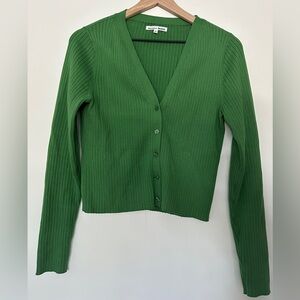Reformation Green Cotton Cardigan